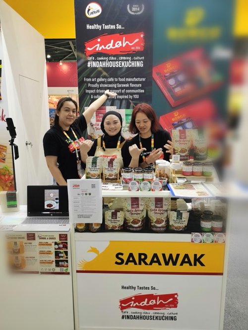 TeamIndah at the Sarawak booth, FHA Singapore