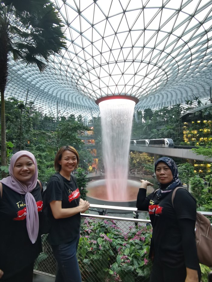 TeamIndah's first trip abroad, at Jewel Changi Airport Singapore
